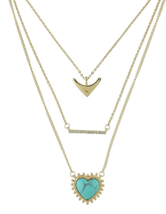 Romwe Blue Alloy Chain Necklace For Women
