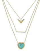 Romwe Blue Alloy Chain Necklace For Women
