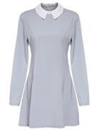 Romwe Doll Collar Shift Grey Dress