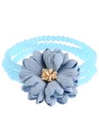 Romwe Flower Decorated Beaded Layered Bracelet