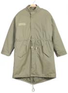 Romwe Embuscade Print Khaki Coat