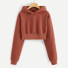 Romwe Hooded Crop Sweatshirt