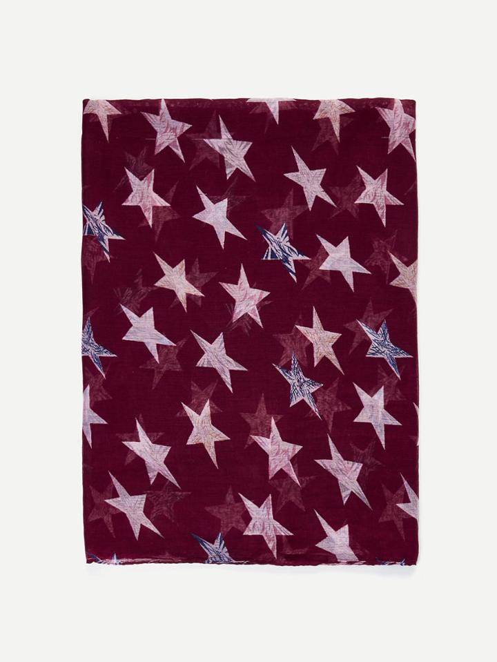 Romwe Star Print Light Scarf