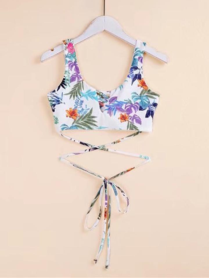 Romwe Criss Cross Front Lace Up Tank Top