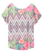 Romwe Diamond Print Loose T-shirt