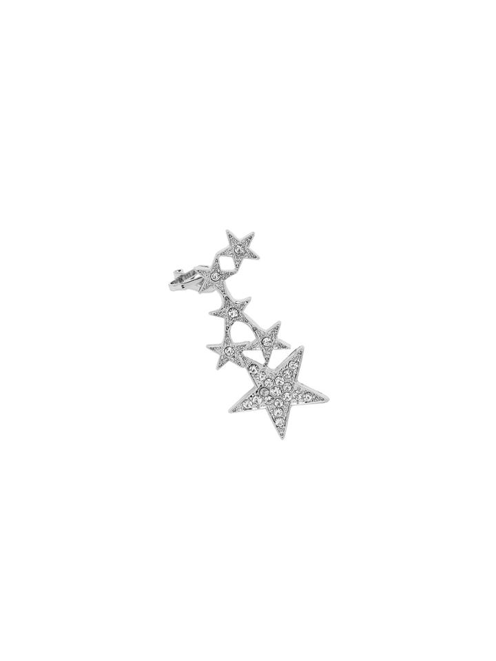 Romwe Silver Diamond Star Ear Stud