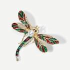 Romwe Faux Pearl Color Block Dragonfly Brooch