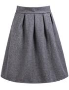 Romwe High Waist Wine Grey Skirt