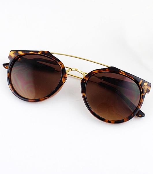 Romwe Leopard Rim Brown Sunglasses