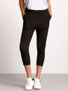 Romwe Black Slim Pockets Crop Pant