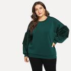 Romwe Plus Contrast Faux Fur Sweatshirt