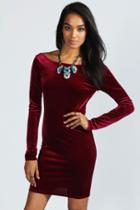 Romwe Slim Bodycon Red Dress