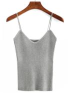 Romwe Ribbed Knit Cami Top