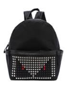 Romwe Black Nylon Studded Backpack