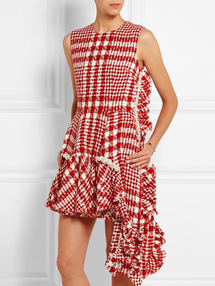 Romwe Red Round Neck Sleeveless Irregular Dress