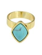 Romwe Blue Turquoise Ring For Women