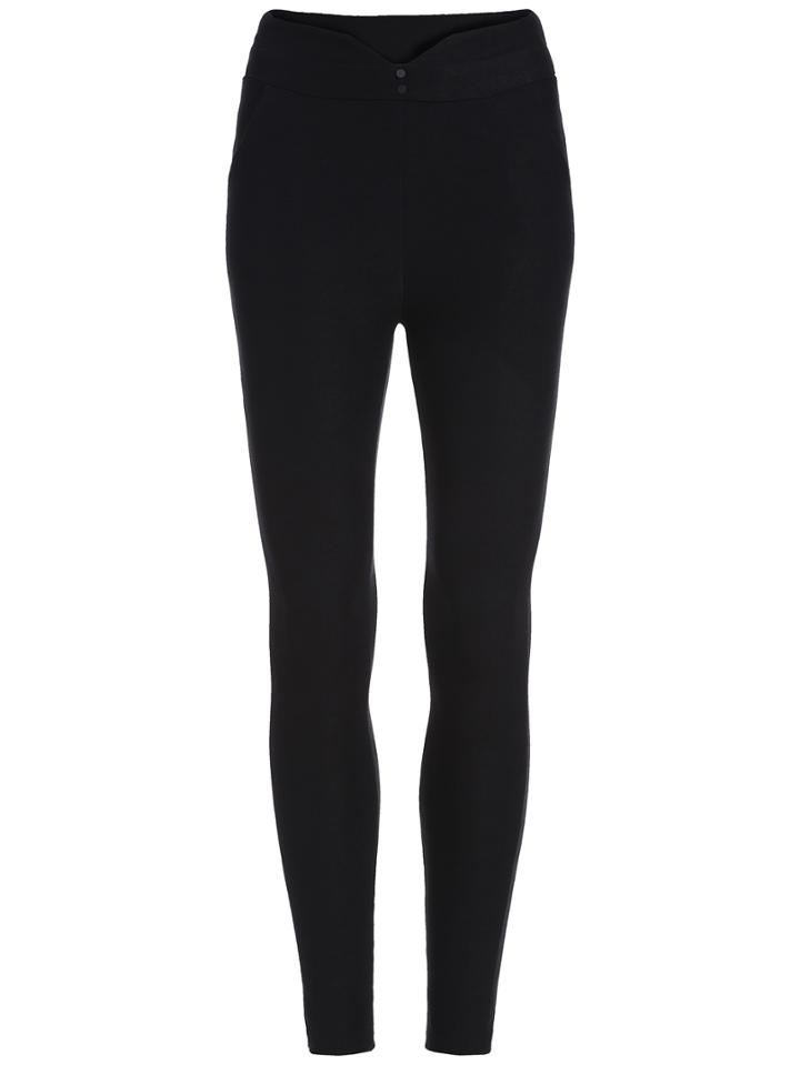 Romwe Elastic Waist Slim Black Pant