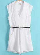 Romwe V Neck Pockets Slim Jumpsuit
