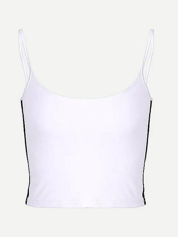 Romwe Tape Side Crop Cami Top