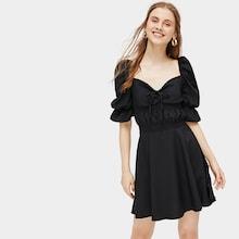 Romwe Sweetheart Neck Flounce Sleeve Dress