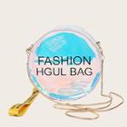 Romwe Letter Print Round Shaped Chain Bag