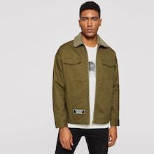 Romwe Guys Faux Shearling Collar Flap Pocket Jacket