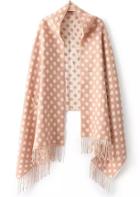 Romwe Polka Dot Tassel Scarf-khaki