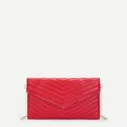Romwe Quilted Flap Pu Chain Clutch Bag