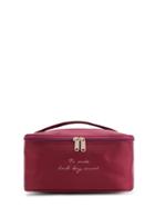 Romwe Slogan Print Double Zipper Makeup Bag