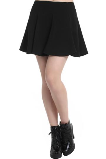 Retro Ruffle Black Skirt