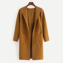Romwe Self Tie Waist Plain Coat