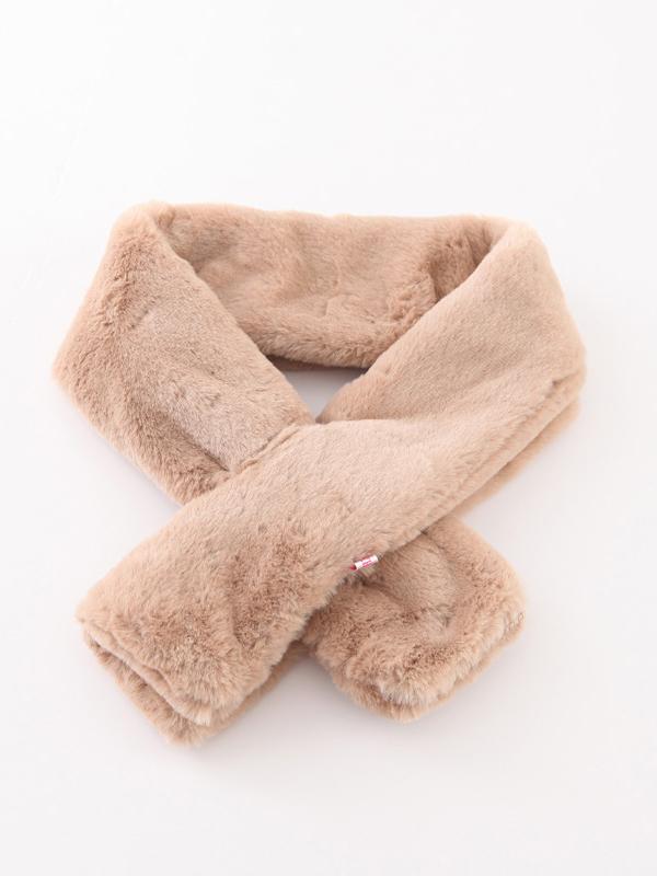 Romwe Khaki Faux Fur Collar Scarf