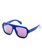 Romwe Blue Frame Large Lens Sunglasses