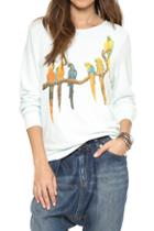 Romwe Cute Parrot Print Casual Sweatshirt