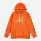 Romwe Men Letter And Animal Print Hoodie