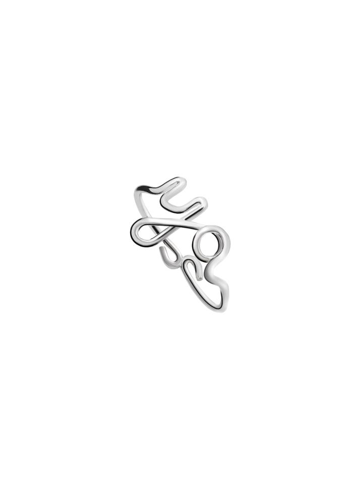 Romwe Silver You Letter Ring