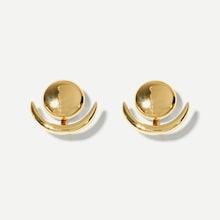 Romwe Round Metal Swing Stud Earrings