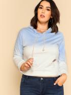 Romwe High Low Ombre Hoodie