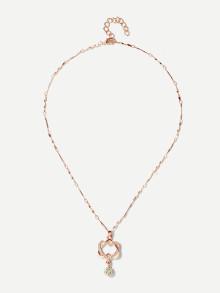 Romwe Open Heart Drop Necklace