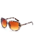 Romwe Leopard Print Frame Brown Lens Sunglasses