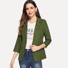 Romwe Notch Collar Overlap Blazer