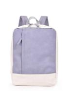 Romwe Zipper Front Two Tone Canvas Backpack
