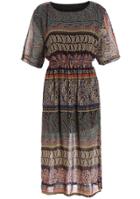 Romwe Short Sleeve Tribal Print Dress