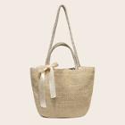 Romwe Bow Decor Woven Tote Bag
