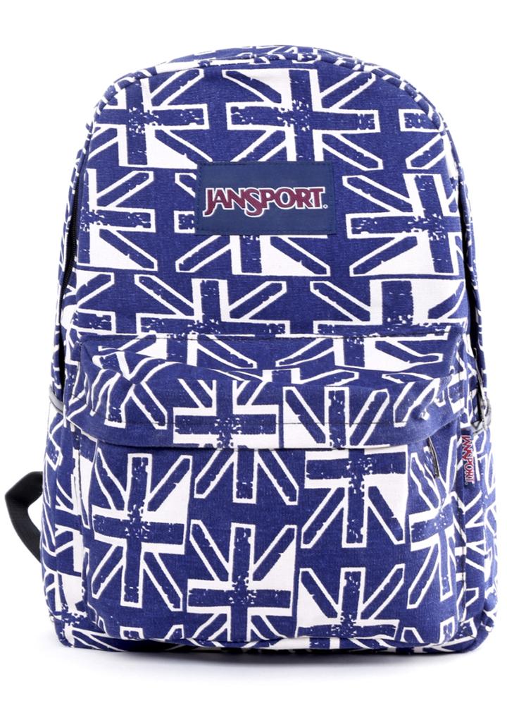 Romwe Blue Union Jack Print Backpack