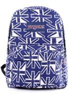 Romwe Blue Union Jack Print Backpack