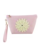Romwe Pink Candy Color Pu Clutch Bag