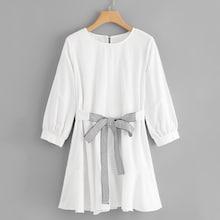 Romwe Striped Bow Tie Dress
