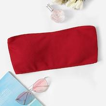 Romwe Solid Elastic Bandeau