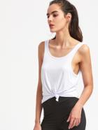 Romwe Low Back Tank Top With Dropped Armhole